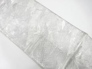 遠山に群鶴・蔦の葉模様織り出し　袋帯